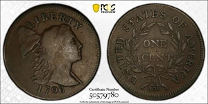 image for: 1796 Liberty Cap Cent. S-81, B-2. Rarity-3. VF-20 (PCGS).
