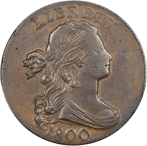 image for: 1800 Draped Bust Cent. S-203, B-29. Rarity-3. EF-45 (PCGS).