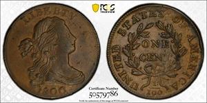 image for: 1800 Draped Bust Cent. S-203, B-29. Rarity-3. EF-45 (PCGS).