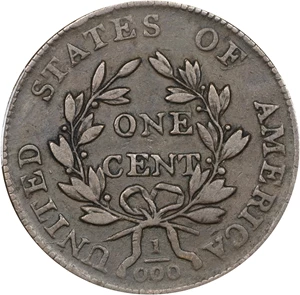 image for: 1802 Draped Bust Cent. S-228, B-4. Rarity-2. Fraction 1/000. VF-30 (PCGS).
