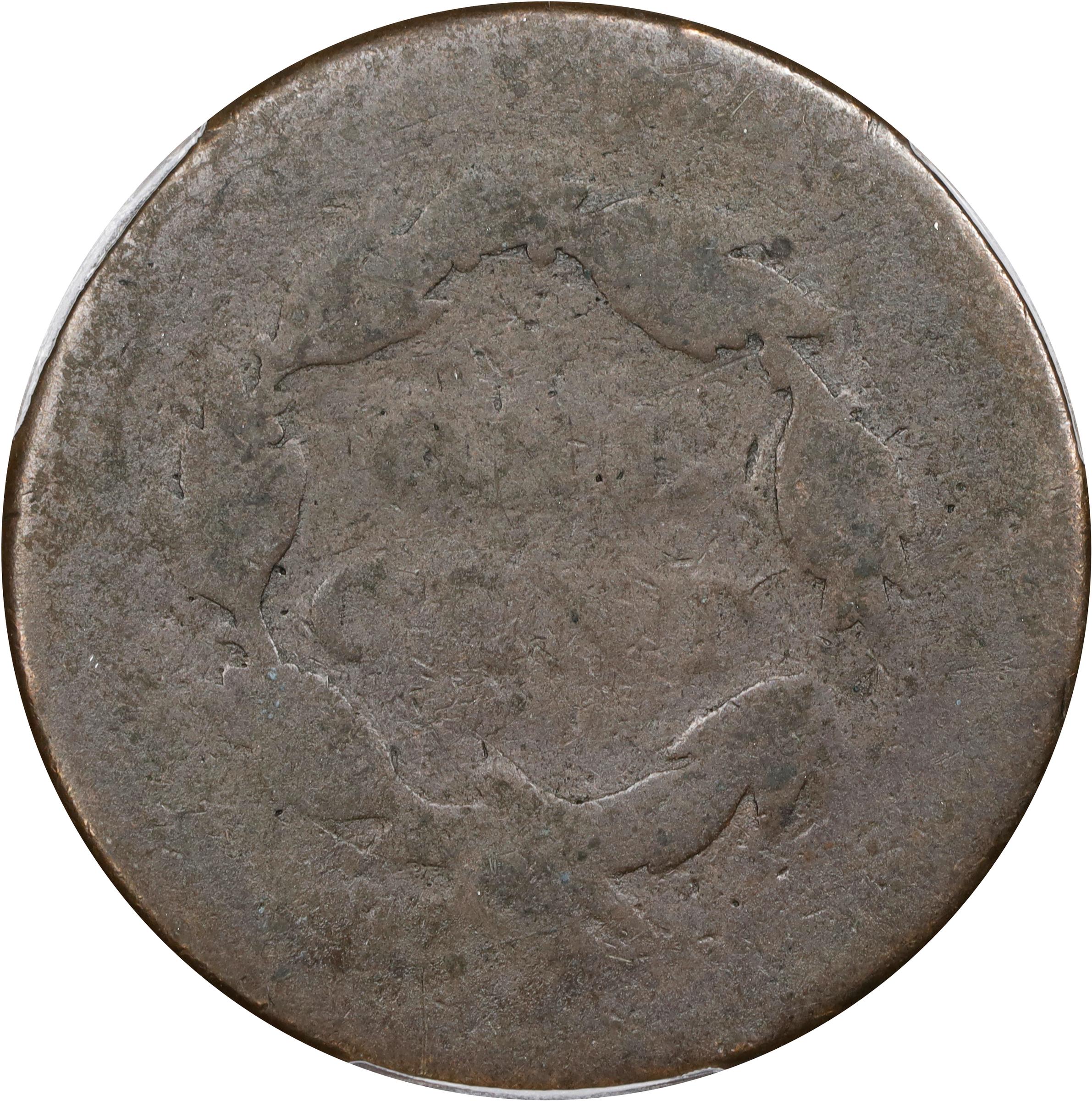 image for: Undated (1812) Classic Head Cent. S-290, B-2. Rarity-1. Small Date. Full Brockage on Obverse. AG-3 (PCGS).