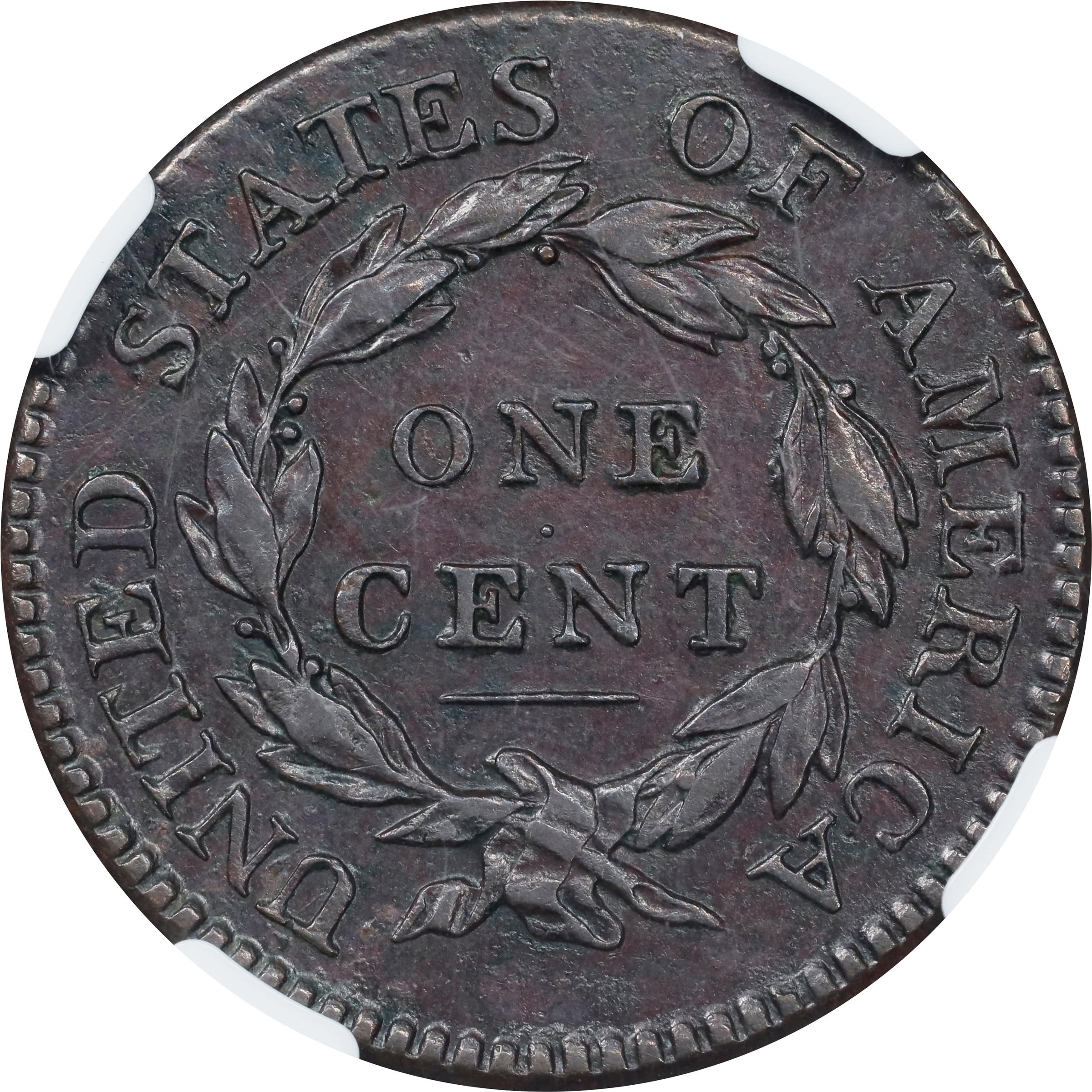image for: 1814 Classic Head Cent. S-294, B-1. Rarity-1. Crosslet 4. AU-53 BN (NGC).
