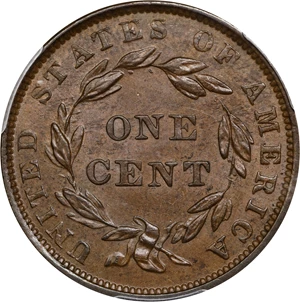 image for: 1839 Modified Matron Head Cent. N-7. Rarity-2. Booby Head. MS-64 BN (PCGS).