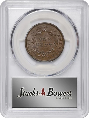 image for: 1839 Modified Matron Head Cent. N-7. Rarity-2. Booby Head. MS-64 BN (PCGS).