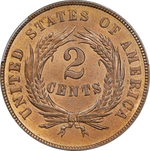 image for: 1869 Two-Cent Piece. MS-65 RD (PCGS). CAC.