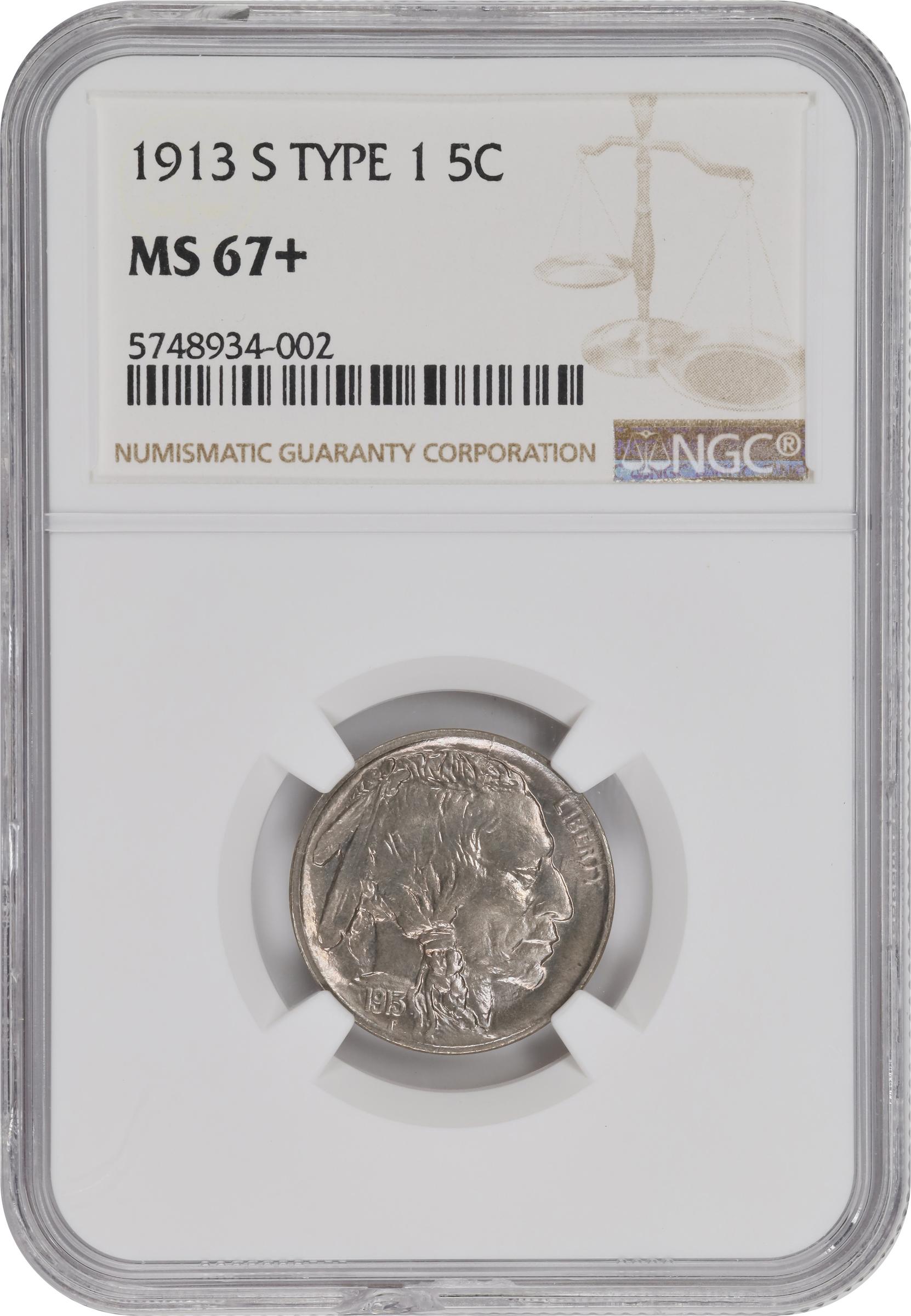 『NGC MS64』アメリカバッファローニッケルタイプ1(1913年) NGC MS64』アメリカバッファローニッケルタイプ1(1913年