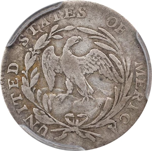 image for: 1796 Draped Bust Half Dime. LM-1, V-1. Rarity-3. LIKERTY. Fine-15 (PCGS). CAC.