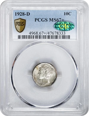 image for: 1928-D Mercury Dime. MS-67+ (PCGS). CAC.