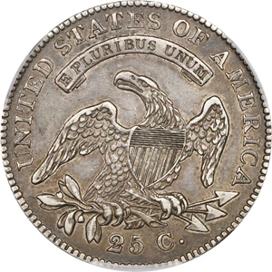 image for: 1825/4/2 Capped Bust Quarter. B-2. Rarity-2. EF-45 (PCGS).