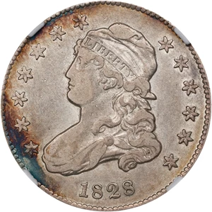 image for: 1828 Capped Bust Quarter. B-3. Rarity-5. 25/50 C. VF-30 (NGC).