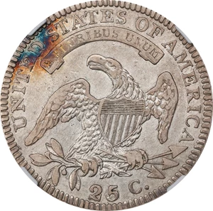 image for: 1828 Capped Bust Quarter. B-3. Rarity-5. 25/50 C. VF-30 (NGC).