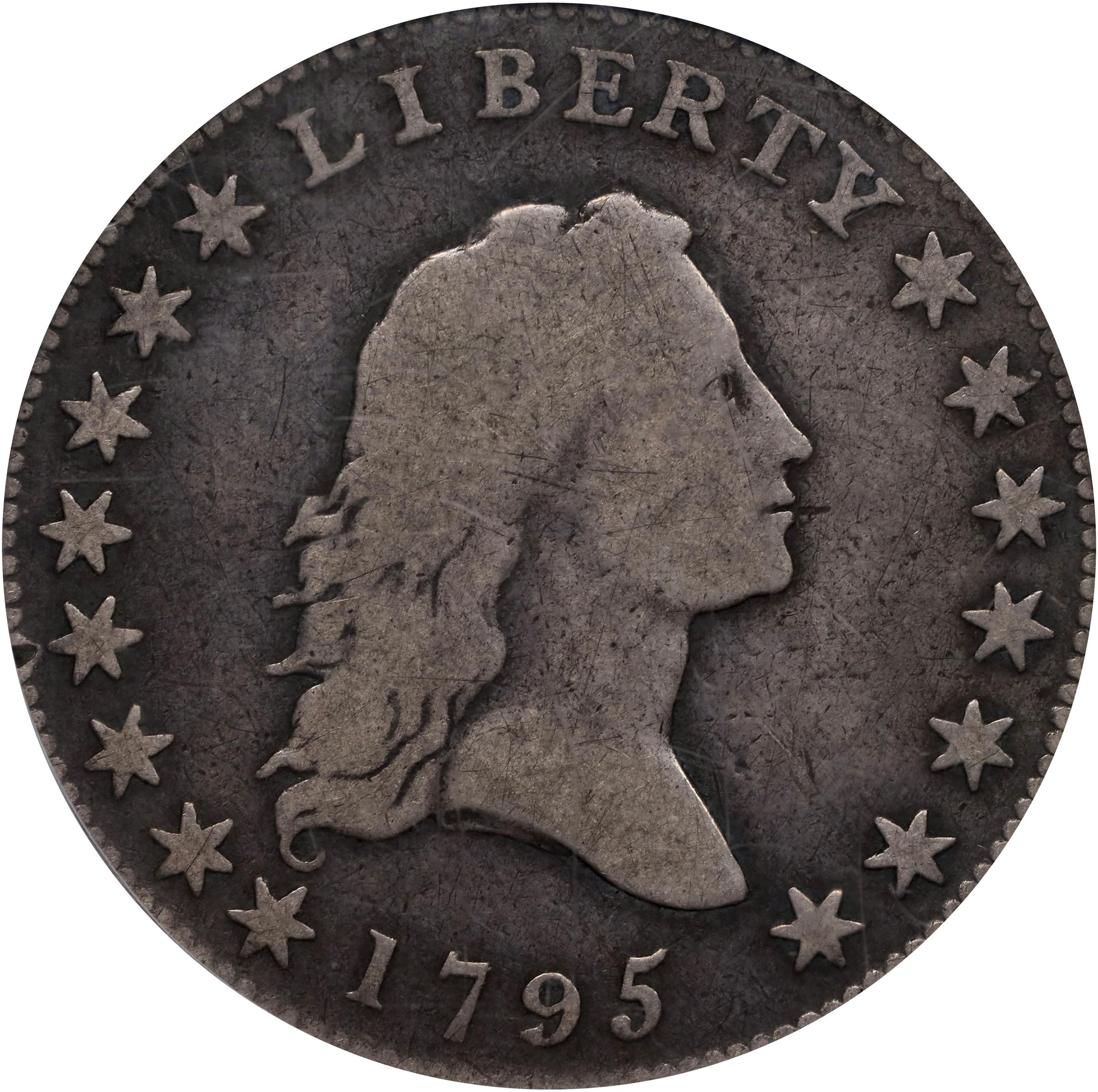 image for: 1795 Flowing Hair Half Dollar. O-126a, T-22. Rarity-4+. Small Head, Two Leaves. VG-10 (PCGS). CAC.