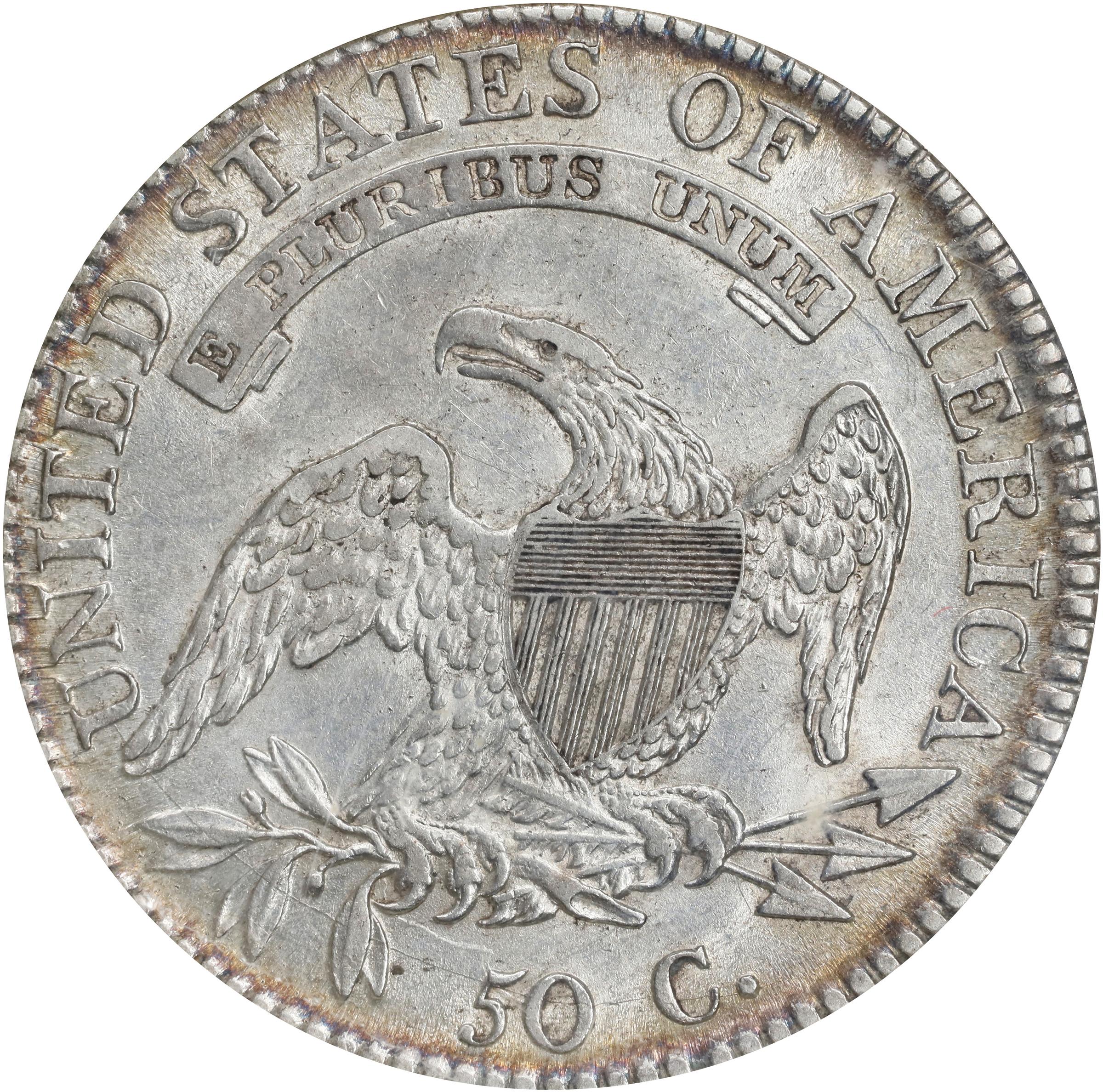 image for: 1818/7 Capped Bust Half Dollar. O-101a. Rarity-1. Large 8. AU-53 (NGC).