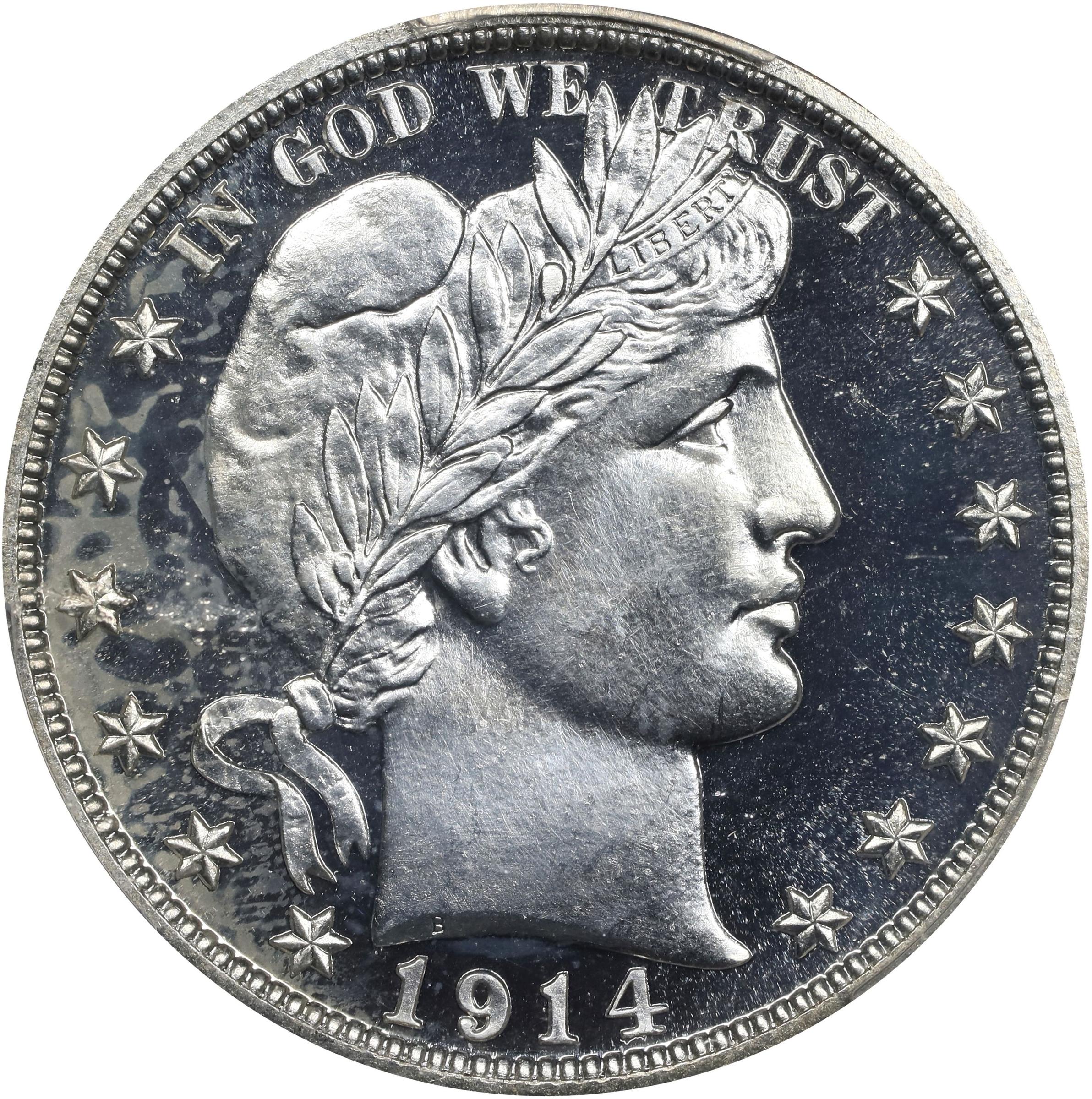 image for: 1914 Barber Half Dollar. Proof-65 Cameo (PCGS).