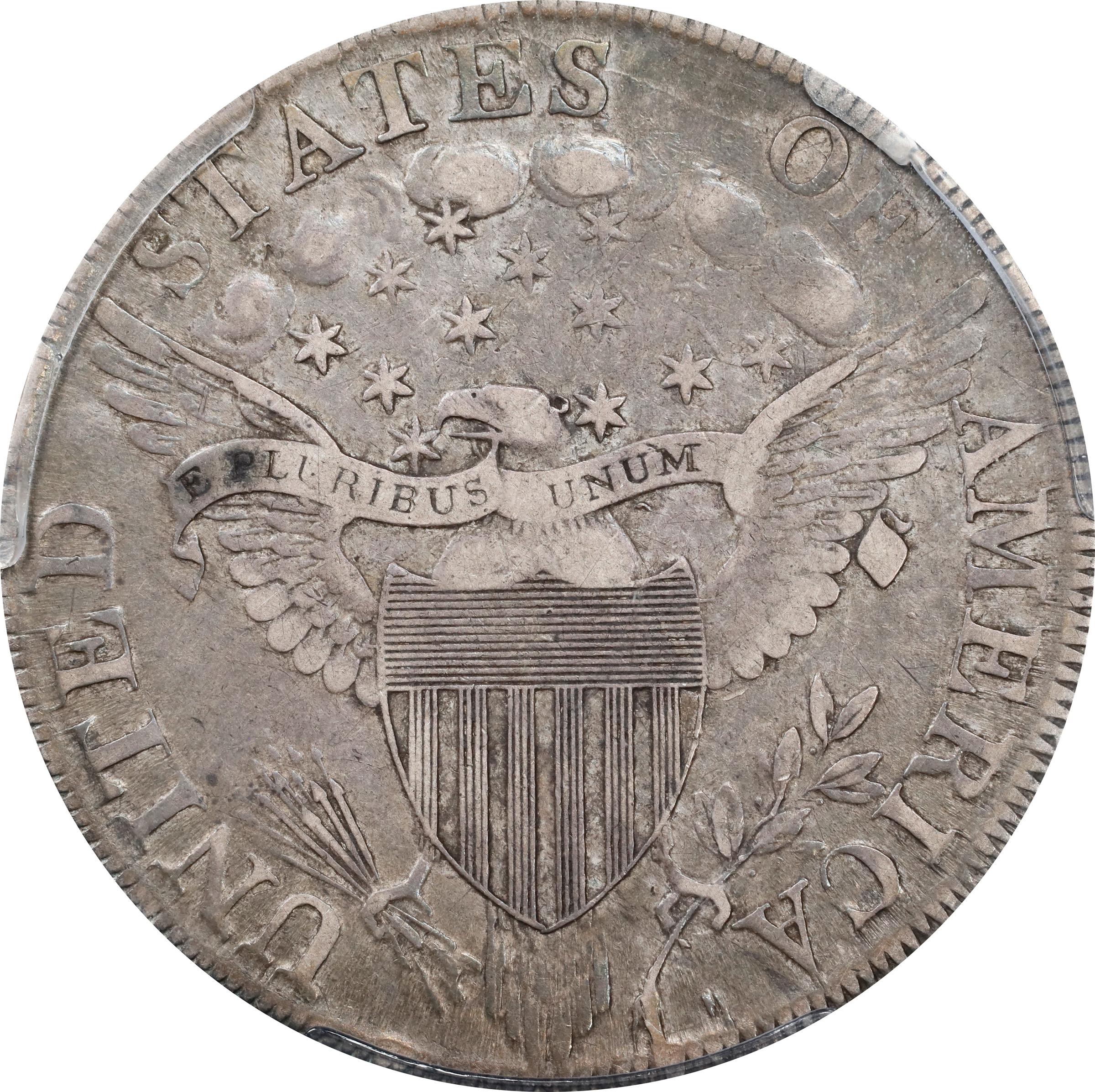 image for: 1799 Draped Bust Silver Dollar. BB-152, B-15a. Rarity-3. Irregular Date, 13-Star Reverse. VF-30 (PCGS). CAC.