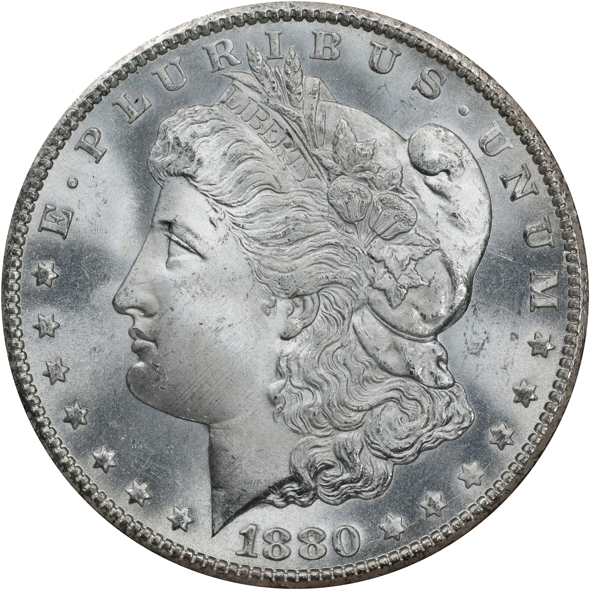1880-CC GSA Morgan Silver Dollar. VAM-5. Top 100 Variety. 8/High 7. MS-66 (NGC).
