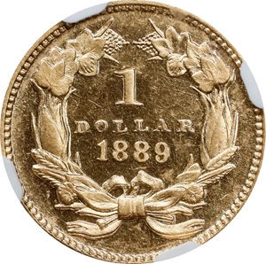 image for: 1889 Gold Dollar. JD-1. Rarity-5. Centered Date. Proof-63 Cameo (NGC).