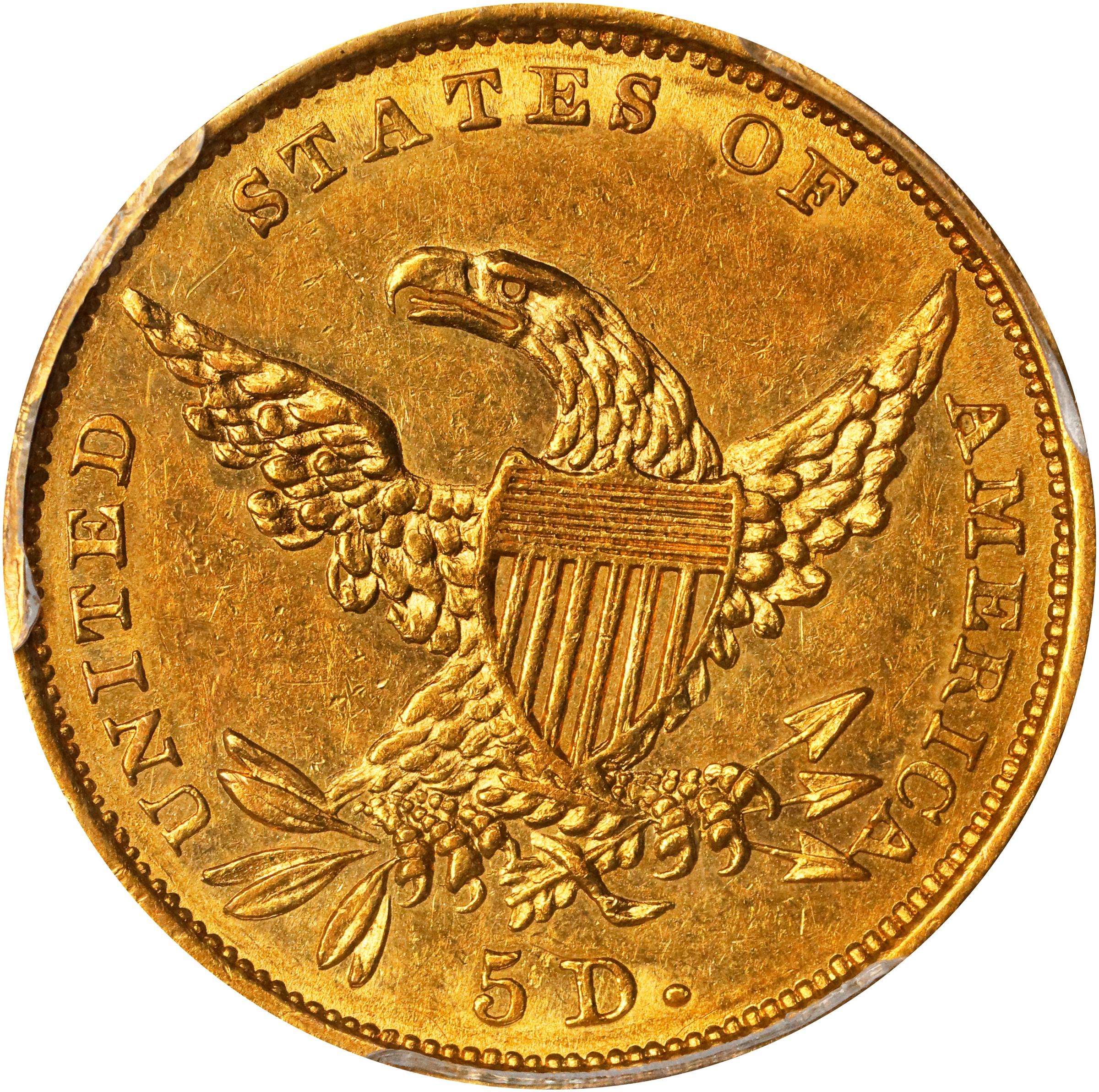 image for: 1834 Classic Head Half Eagle. HM-8. Rarity-4. AU-55 (PCGS).