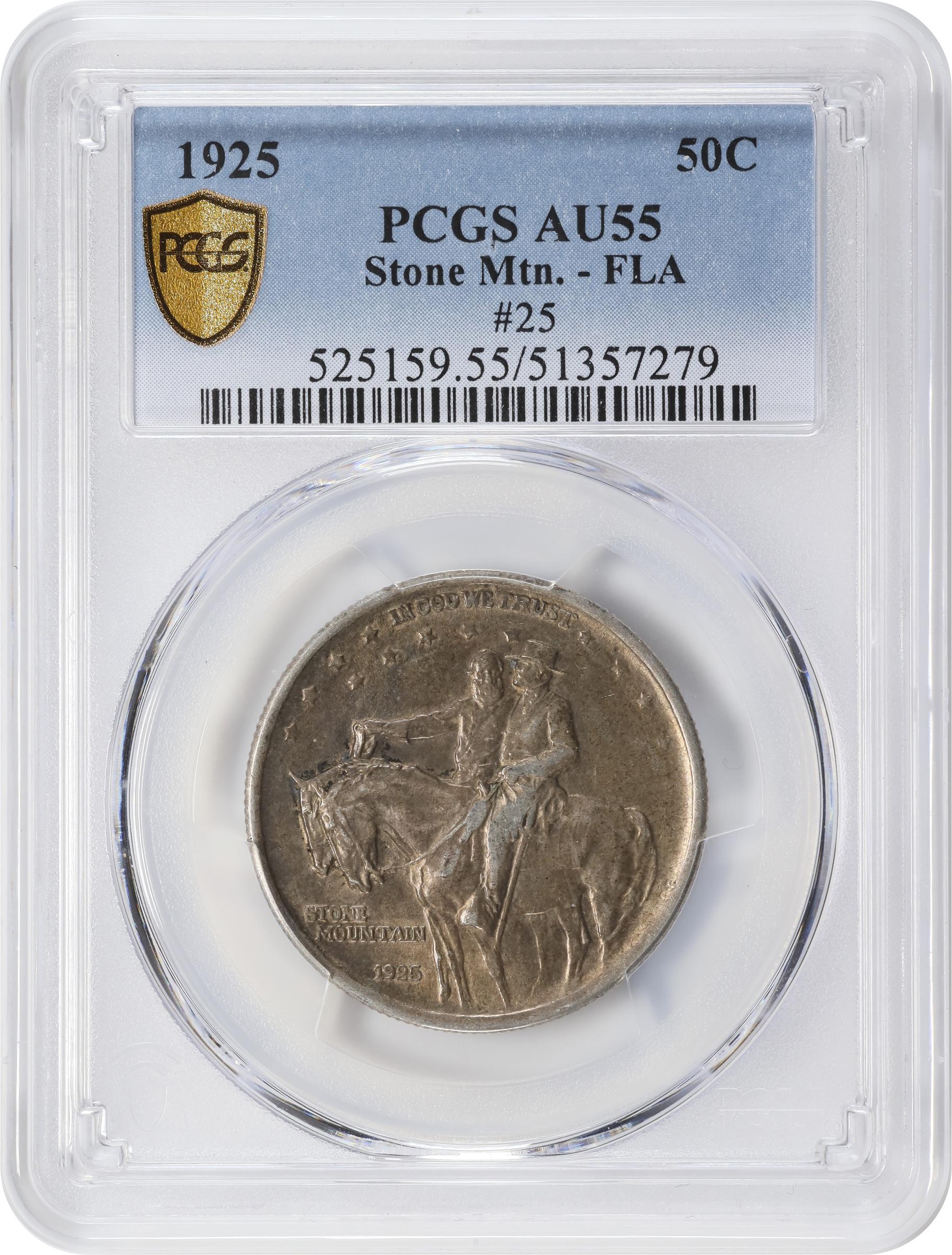 1925 50c Stone Mountain, FLA. Counterstamp AU55 thumbnail 4