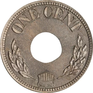 image for: 1884 Pattern Annular, or Ring-Form Cent. Judd-1721, Pollock-1929. Rarity-5. Nickel. Plain Edge. Proof-66 (PCGS). OGH.