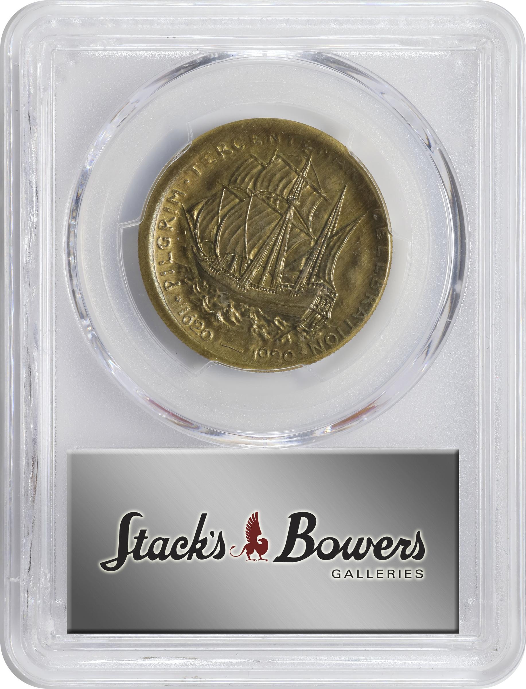 (1920) P50c Pilgrim Tercentenary, Brass, J-C1920-2, Pollock-7030 MS65 thumbnail 4
