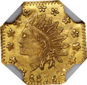 image for: 1876/6876 Octagonal 50 Cents. BG-935. Rarity-5. Indian Head. MS-64 (NGC).