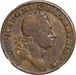 image for: 1723 Rosa Americana Twopence. Martin 3.7-E.9, W-1334. Rarity-4. Fine-12 (NGC).