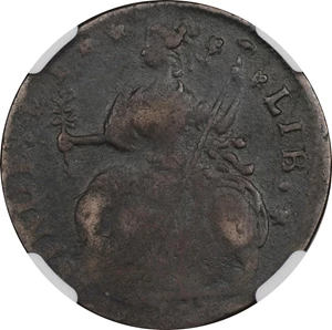 image for: 1788 Connecticut Copper. Miller 15.2-P, W-4590. Rarity-5. Draped Bust Left. Fine-15 BN (NGC).