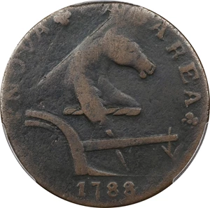 image for: 1788 New Jersey Copper. Maris 77-dd (DS3), i.e. 78-dd, W-5535. Rarity-2. Head Right, Running Fox Before Legend. Fine-12 (PCGS).