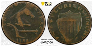 image for: 1788 New Jersey Copper. Maris 77-dd (DS3), i.e. 78-dd, W-5535. Rarity-2. Head Right, Running Fox Before Legend. Fine-12 (PCGS).
