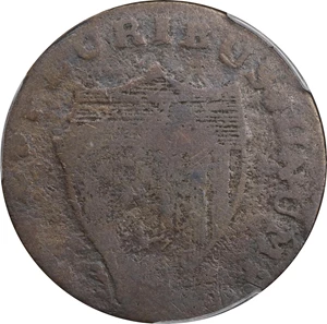 image for: 1788 New Jersey Copper. Maris 77-dd (DS3), i.e. 78-dd, W-5535. Rarity-2. Head Right, Running Fox Before Legend. Fair-2 (PCGS).