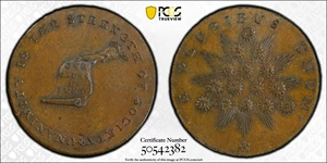 image for: Undated (ca. 1793-1795) Kentucky Token. W-8810. Rarity-2. Copper. LANCASTER Edge. MS-63+ BN (PCGS).