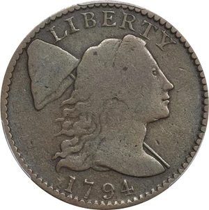 image for: 1794 Liberty Cap Cent. S-72, B-65. Rarity-2. Exact Head of 1795. Fine-12 (PCGS).