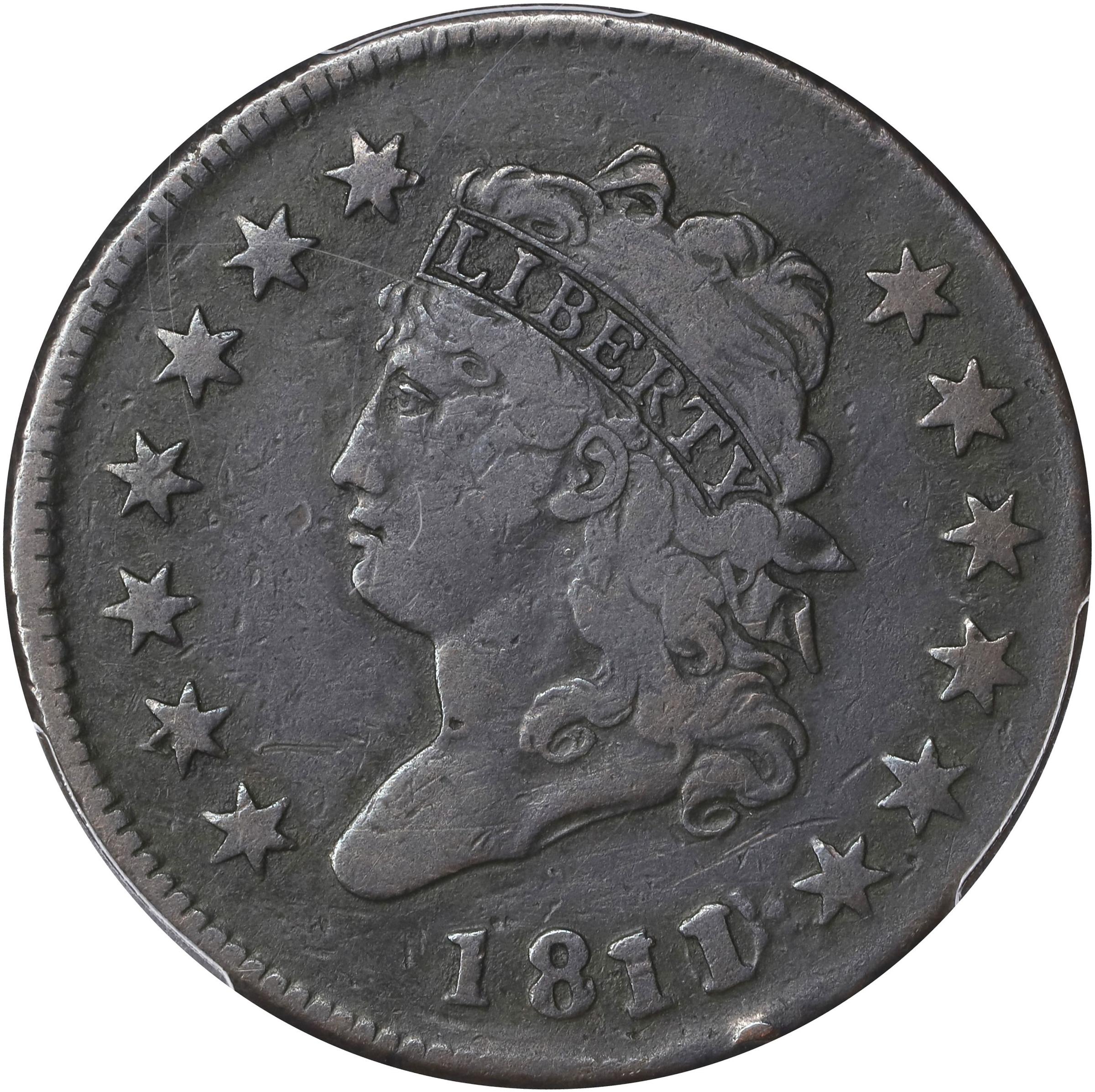 image for: 1811 Classic Head Cent. S-286, B-2. Rarity-3. Fine-12 (PCGS).