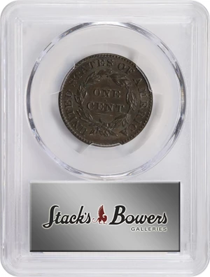 image for: 1831 Matron Head Cent. N-9. Rarity-2. Large Letters. MS-62 BN (PCGS).