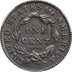 image for: 1832 Matron Head Cent. N-1. Rarity-2. Medium Letters. AU-58 (PCGS).