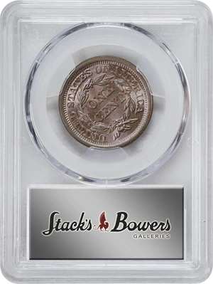 image for: 1852 Braided Hair Cent. N-3. Rarity-1. MS-65 BN (PCGS).