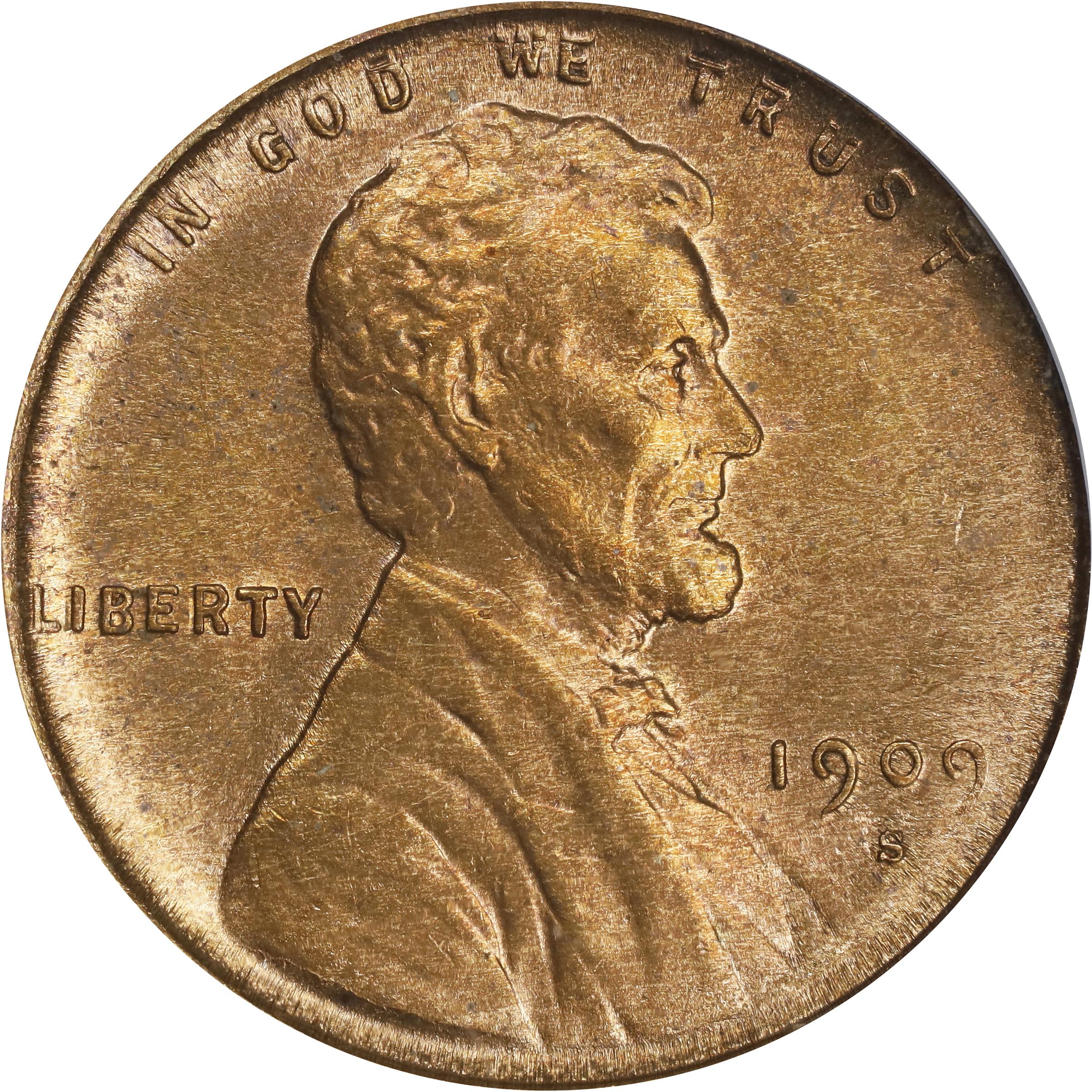 1909-S Lincoln Cent. V.D.B. MS-62 RD (PCGS).
