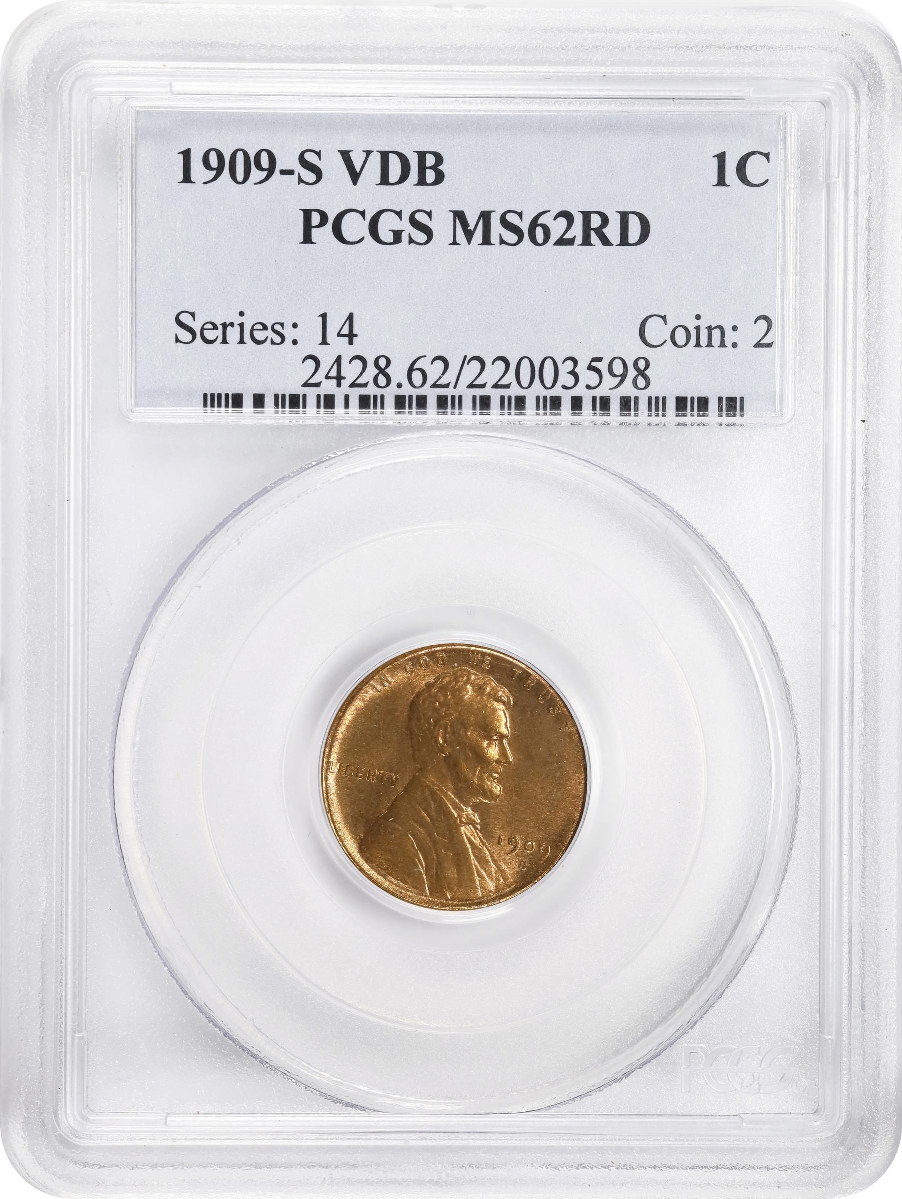 1909-S VDB 1c MS RD MS62 RD thumbnail 3