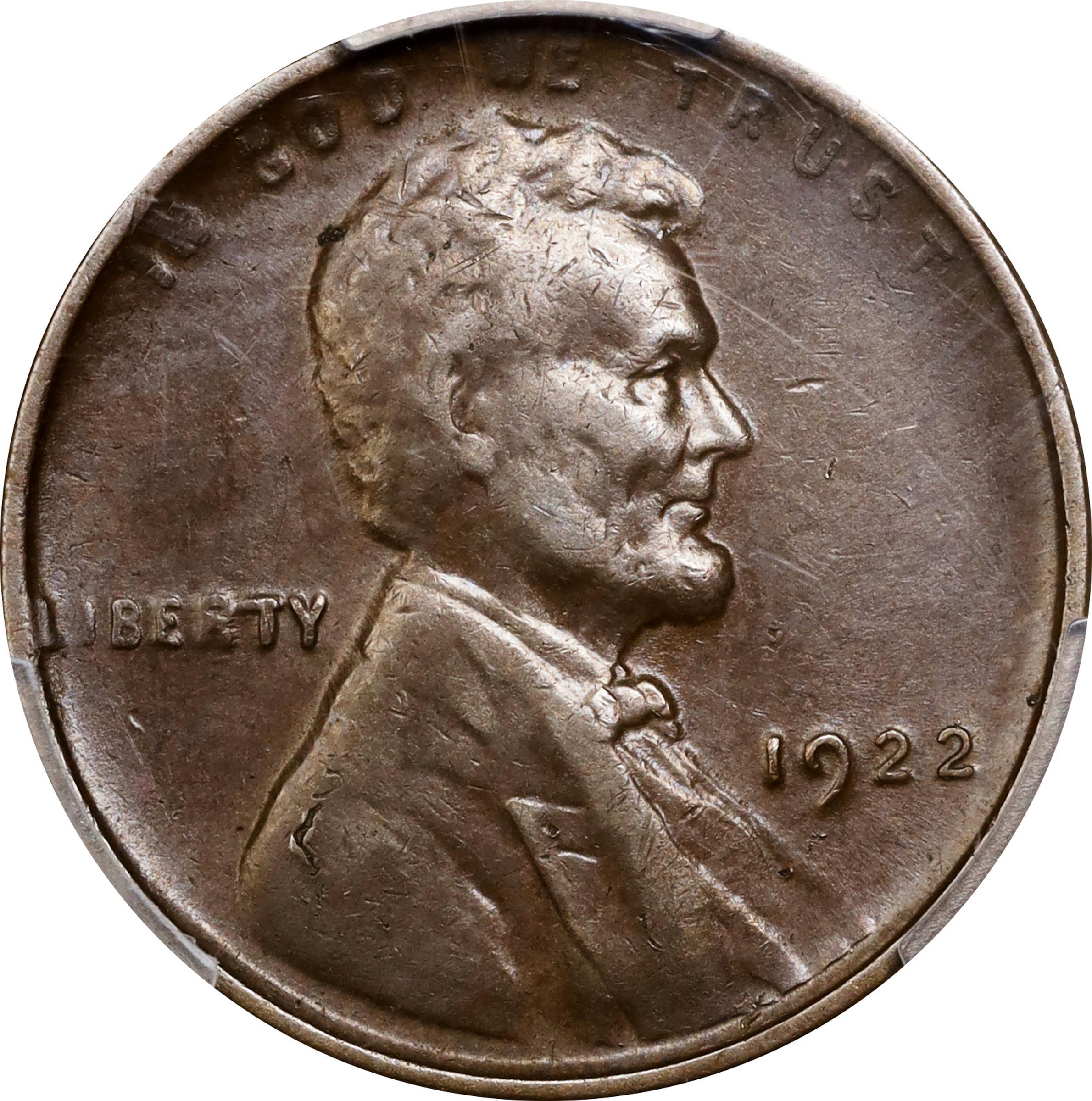 1922-D Lincoln Cent. FS-401, Die Pair II. Strong Reverse. AU-53 (PCGS).