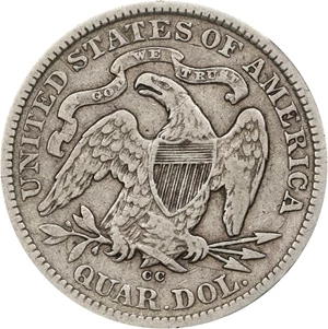 image for: 1875-CC Liberty Seated Quarter. VF-20 (PCGS).