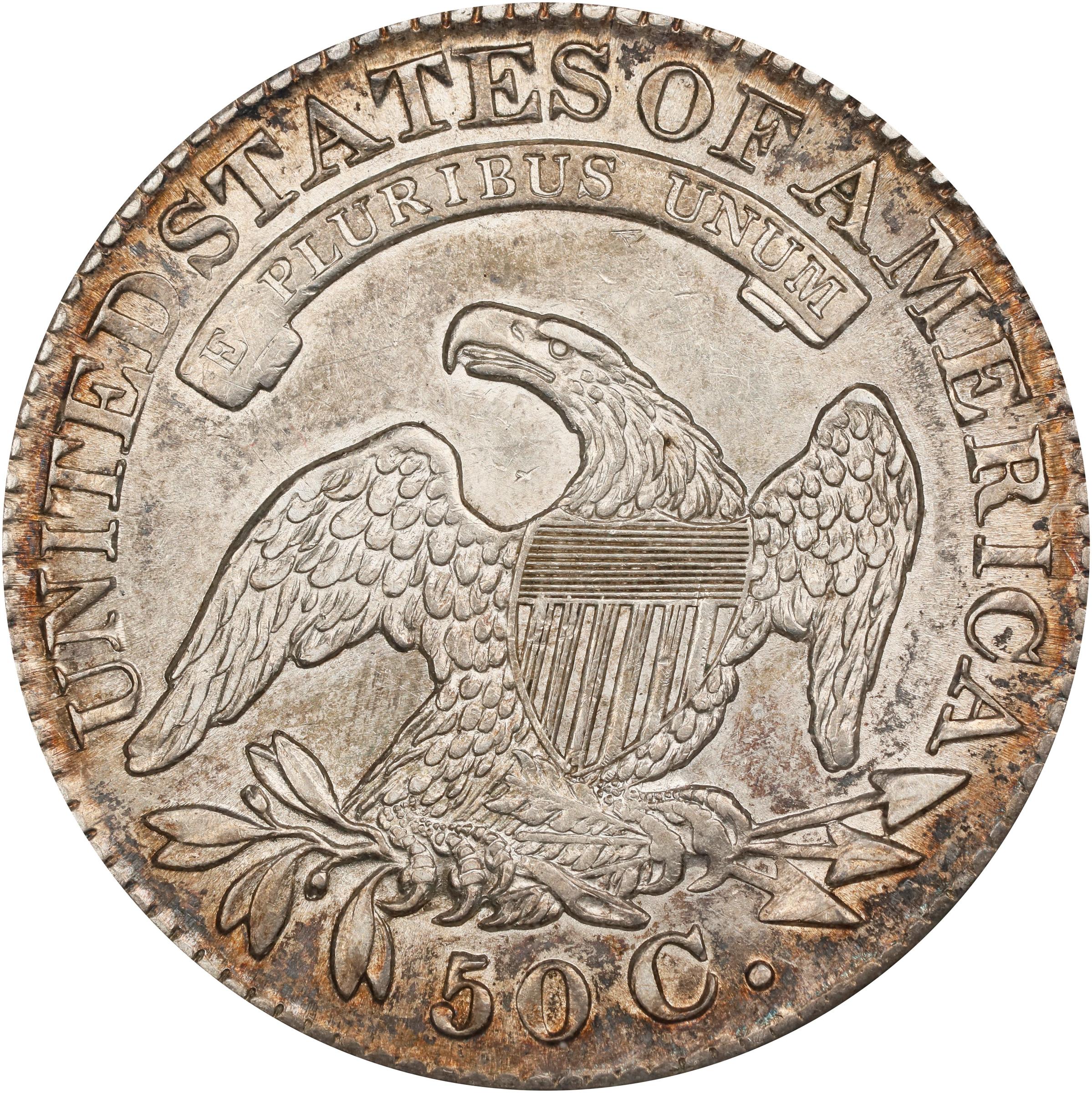 image for: 1828 Capped Bust Half Dollar. O-103. Rarity-2. Curl Base No Knob 2. AU-50 (ANACS). OH.