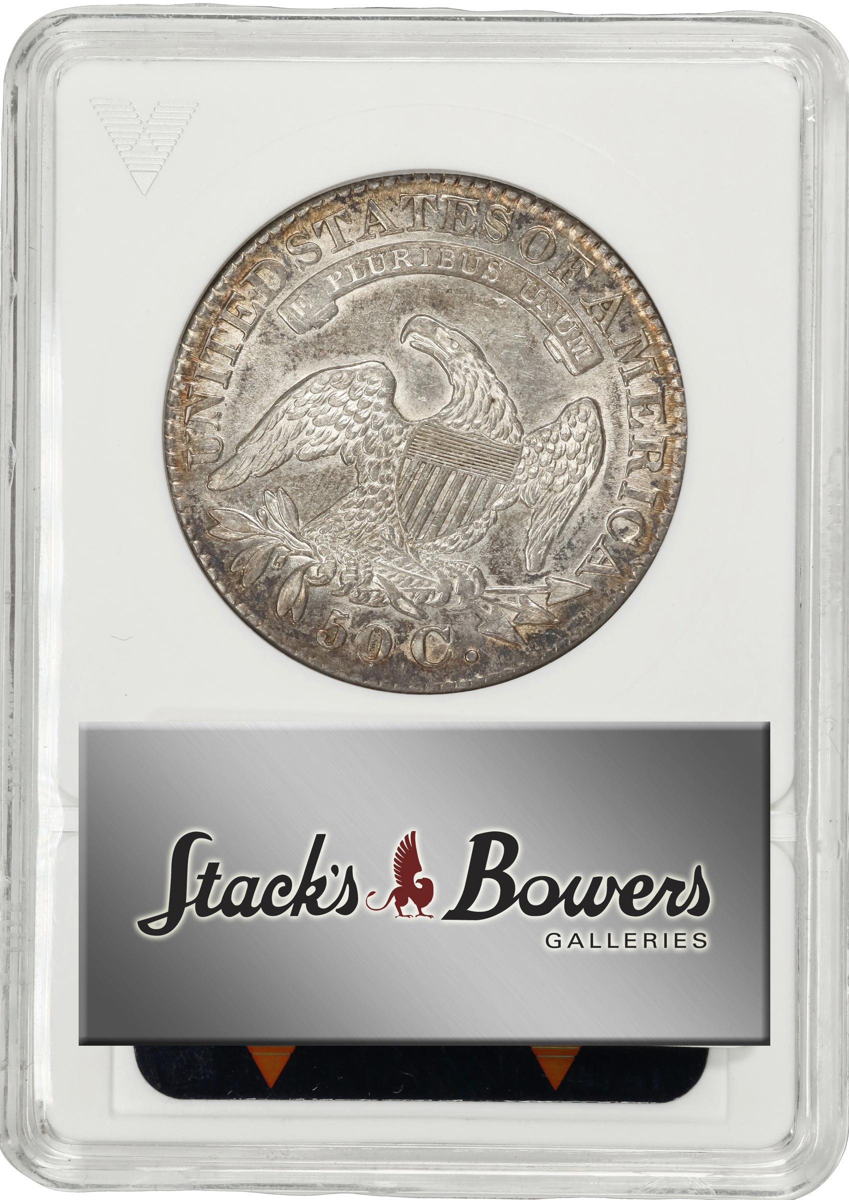 image for: 1828 Capped Bust Half Dollar. O-103. Rarity-2. Curl Base No Knob 2. AU-50 (ANACS). OH.