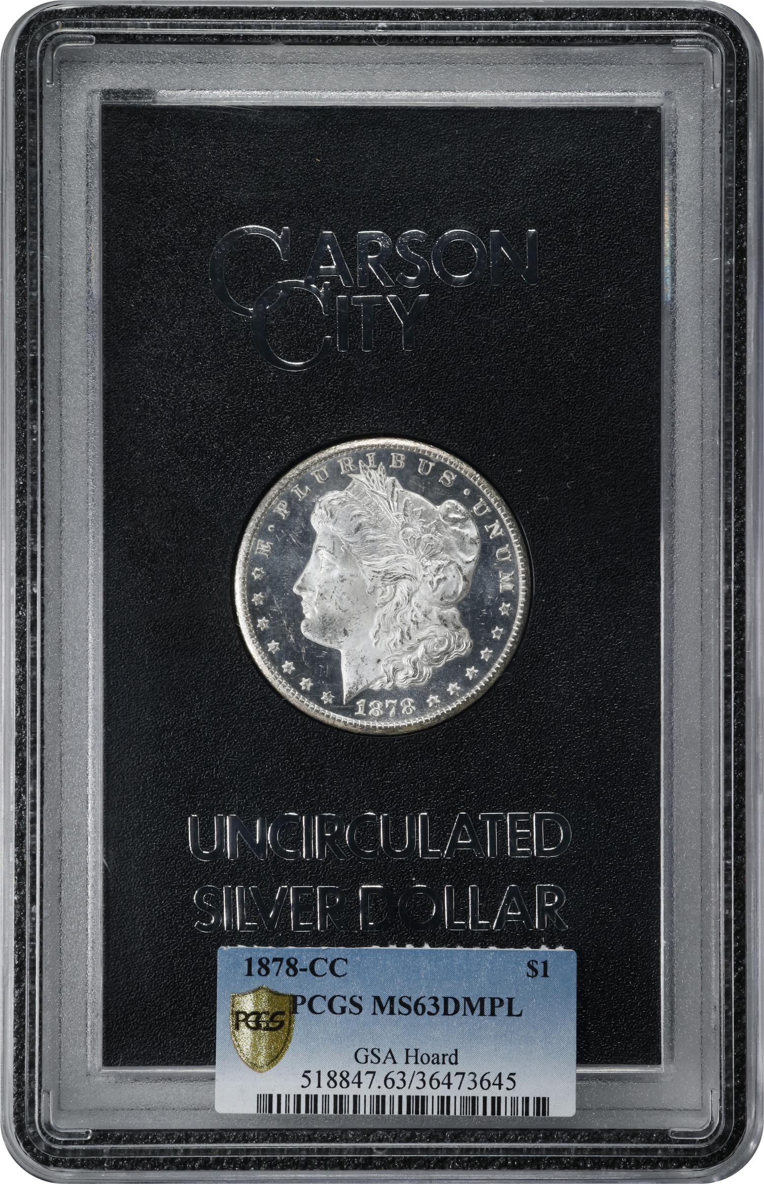 image for: 1878-CC GSA Morgan Silver Dollar. MS-63 DMPL (PCGS).