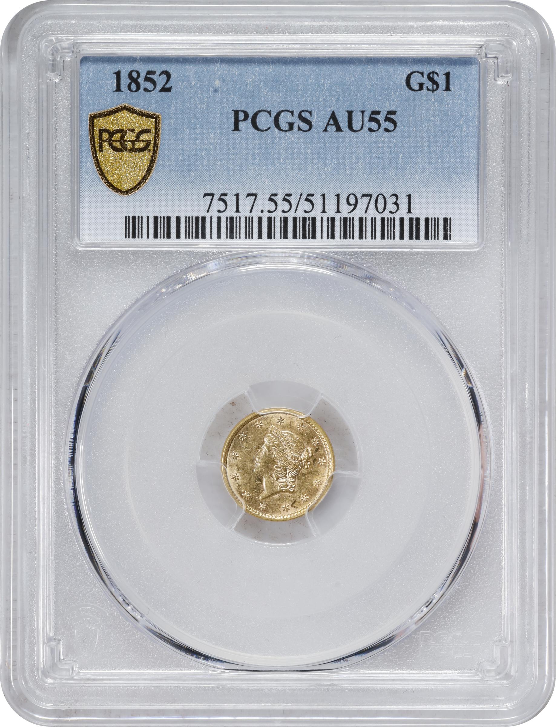 1852 $1 Gold – Type 1 Mint State (MS) Pricing Guide | The