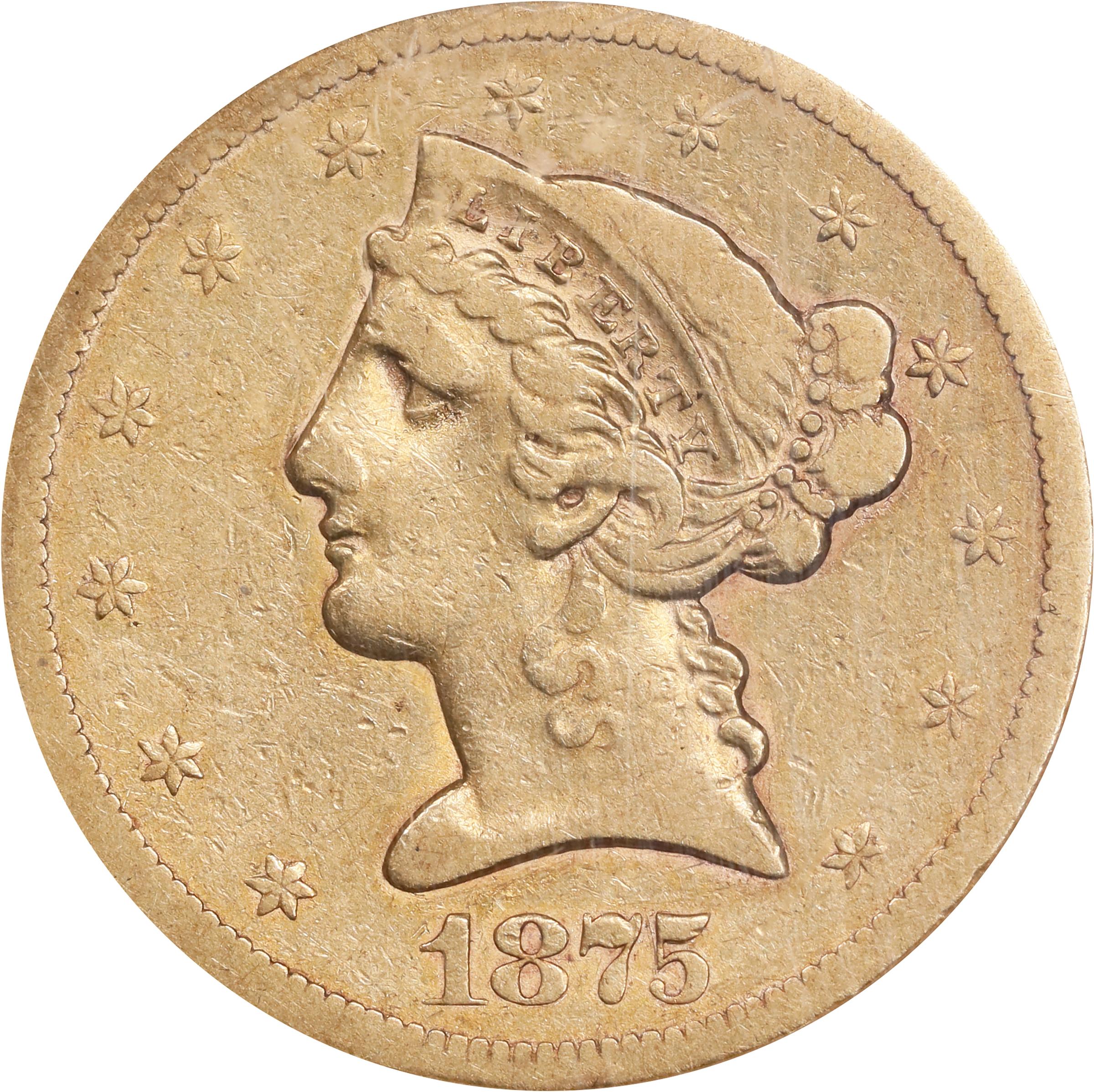 image for: 1875-S Liberty Head Half Eagle. VF-25 (NGC).