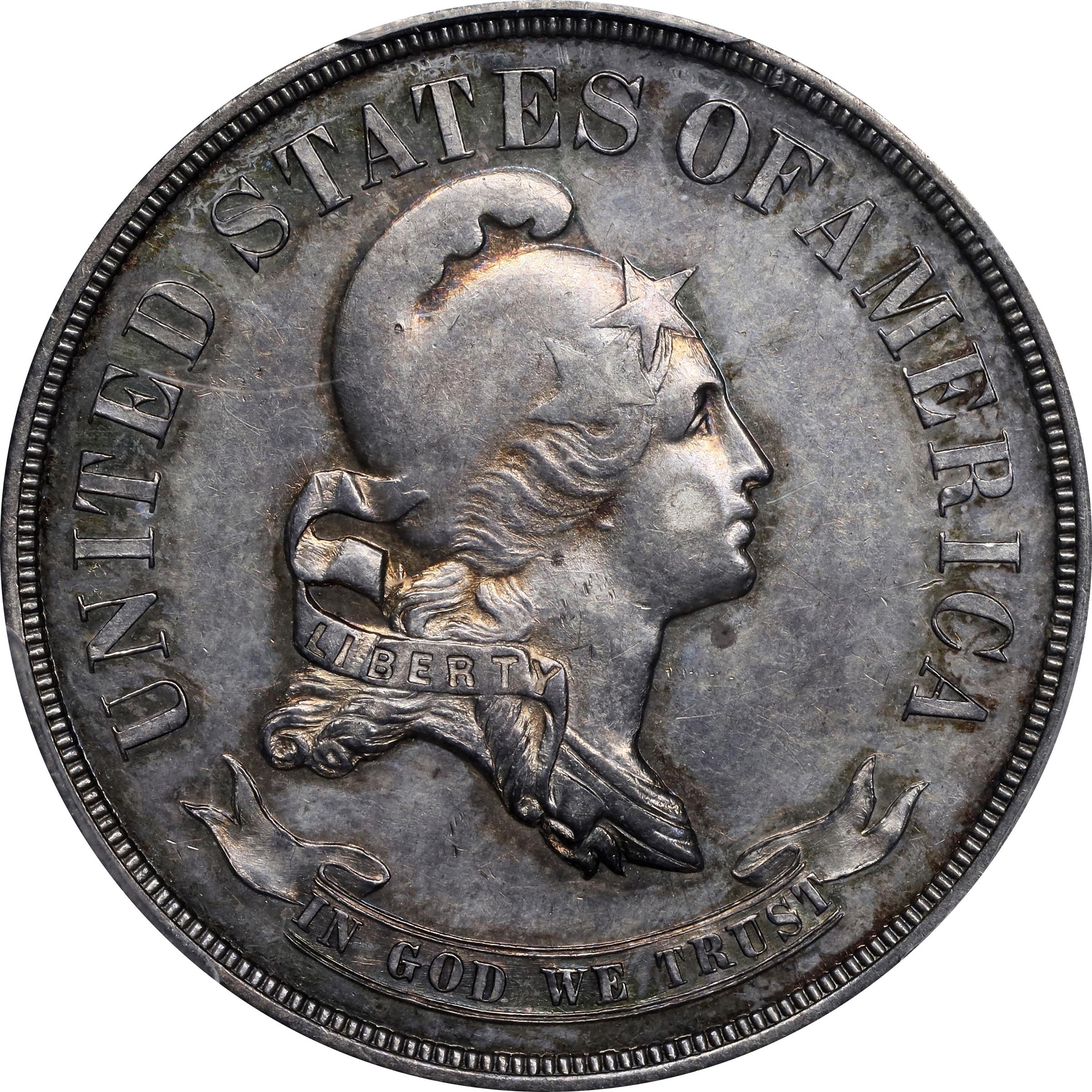 image for: 1870 Pattern Half Dollar. Judd-939, Pollock-1066. Rarity-5. Silver. Reeded Edge. Proof-55 (PCGS).