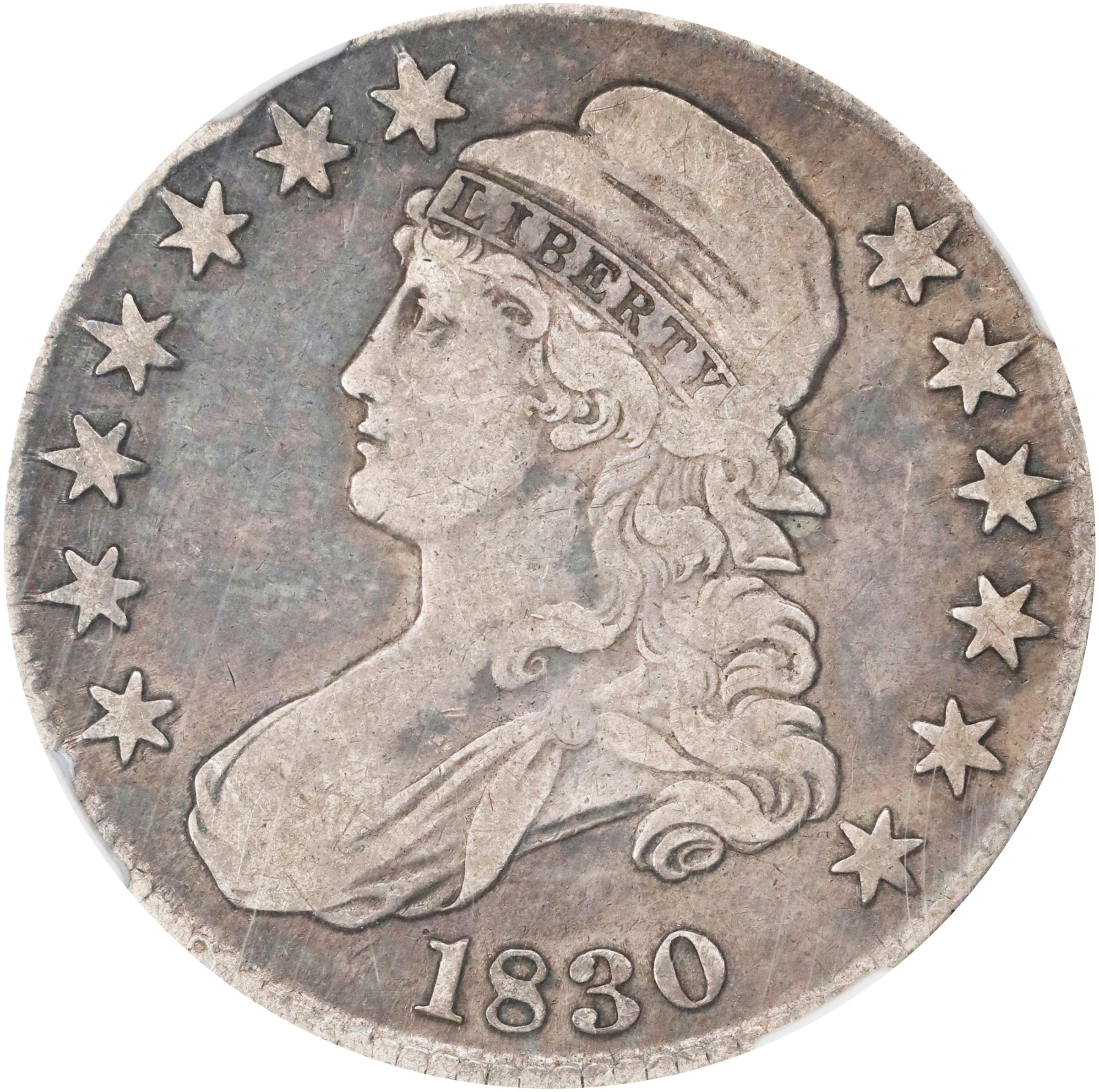 image for: 1830 Capped Bust Half Dollar. O-115. Rarity-2. Small 0. Fine-15 (NGC).