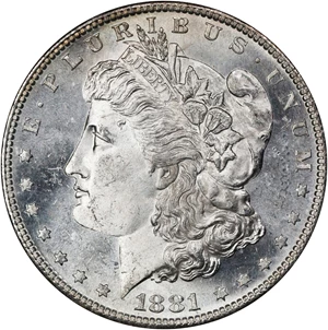 image for: 1881-S GSA Morgan Silver Dollar. MS-64 (NGC).