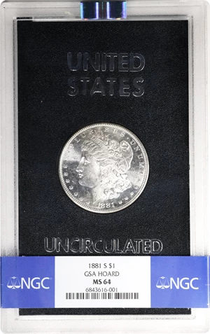 image for: 1881-S GSA Morgan Silver Dollar. MS-64 (NGC).